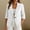 *White, variant on ClodeEU Women's Linen Blend 3/4 Sleeve Single Button Blazer,Casual Work Jacket with Pockets Black,Women's Plus L