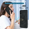 thumbnail image 5 of Mantto Wallet Case for iPhone XS/X with Card Slots Finger Ring Holder Kickstand Camera Protective Shockproof Case For iPhone XS/X,Black, 5 of 7