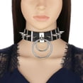 thumbnail image 2 of Collier Ras du Cou en Cuir à Gros Pointes Collier Punk en Métal pour Tangrui_le Cadeau Ultime, 2 of 5