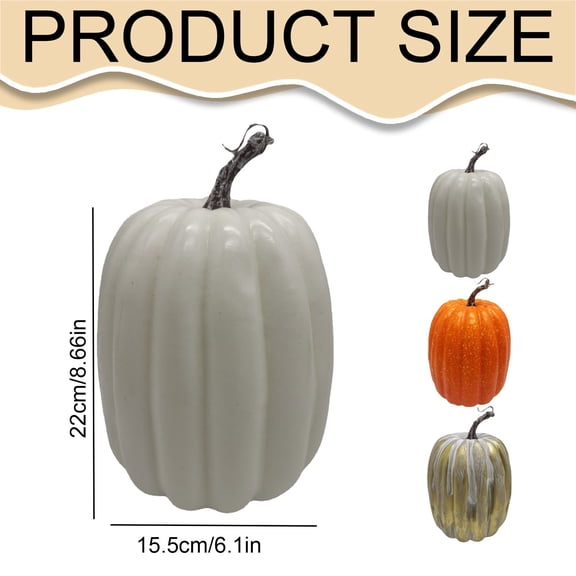 Clearance Sale | 8.66 Inch Large Plastic Pumpkin for Painting, DIY Craft and Fall Halloween Centerpiece, White