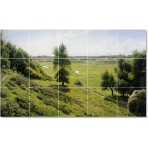 Ceramic Tile Mural-Peder Mork Monsted Landscapes Painting 395. 60" w x 36" h using (15) 12 x 12 ceramic tiles