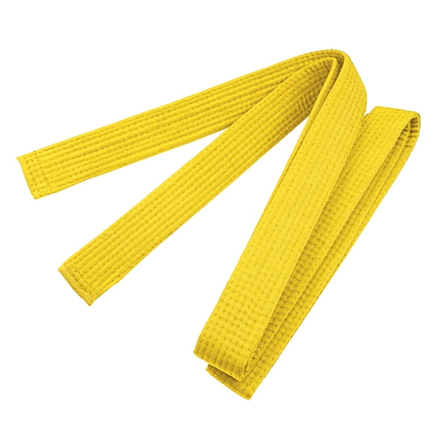 TOPTIE Ceinture de Karaté TaeKwonDo, Arts Martiaux Double Enveloppe Ceinture de Rangée Solide-Jaune-Taille 4