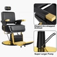 thumbnail image 5 of Hydraulic Barber Chair  with Foot Rest and Square Base 360 Degrees Rolling Swivel Hair Styling Chair, All Purpose Beauty Spa Equipment  Salon Chair Tattoo Chair Beauty Equipment (Black), 5 of 9