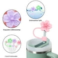 thumbnail image 3 of Sylvtty 7Pcs Flower Shape Straw Cap Leak-Proof Dustproof 10mm Straw Cover Reusable Drinking Straw Accessories Kids Party Favors, 3 of 7