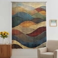 thumbnail image 3 of Vintage Green Blue Sheer Curtains 45 Inches Long, Farmhouse Retro Art Light Filering Curtains, Breathable Simi Curtain Privacy Drapes for Kitchen Bathroom Lightweight Small Window Treatment, 3 of 9