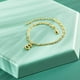 thumbnail image 3 of Tobillera HUOGUO Gold Initial Flat Mariner Link chapada en oro de 14 quilates, 3 of 3