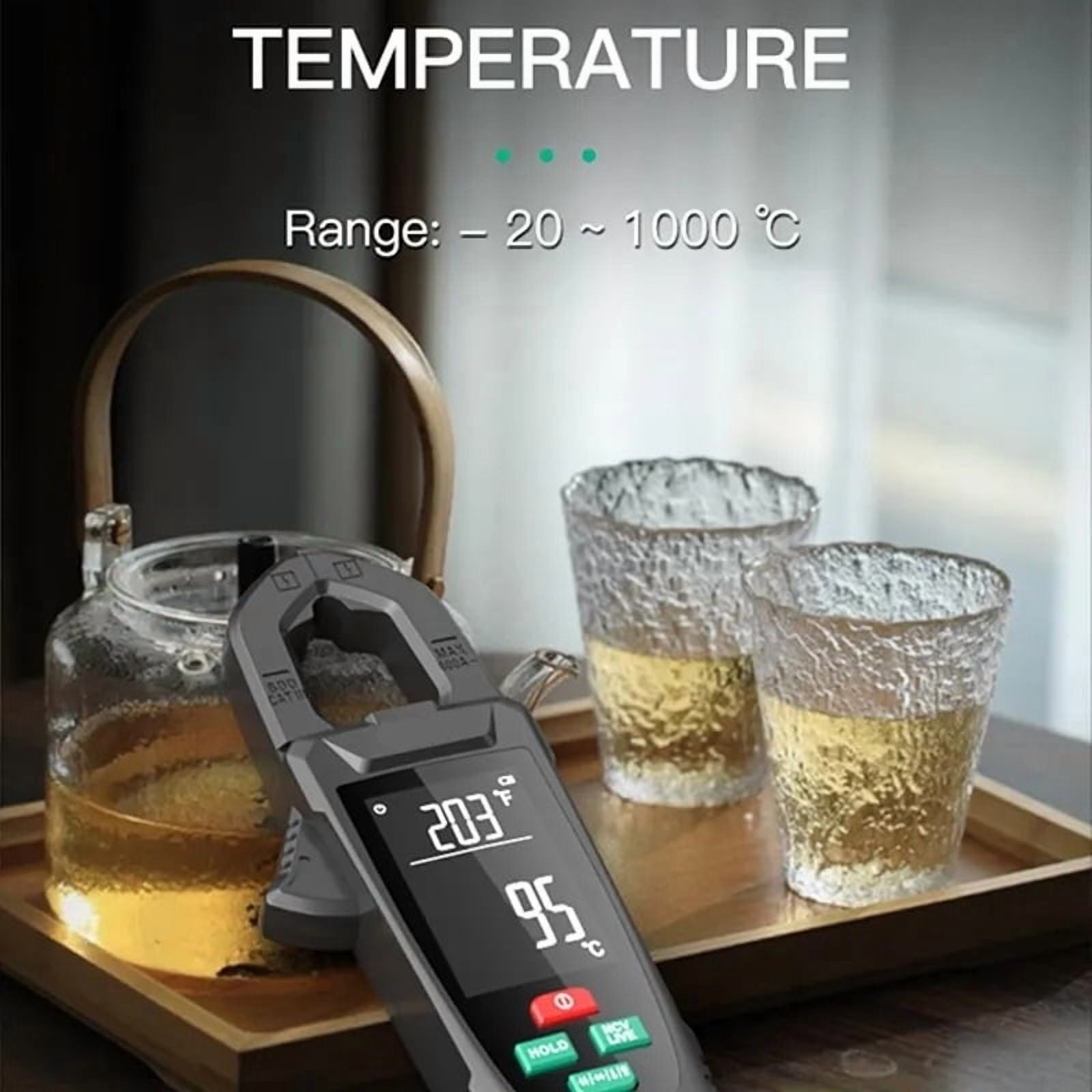 Digital Clamp Meter Voltage Current Clamp True RMS Auto Range Temp Capacitance Ammeter Pliers ,High&Low Sensitivity