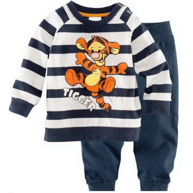 Winnie The Pooh Tigger Traje de pijama para niños Pantalones de manga larga Nuevo traje de ropa para el hogar para niños Ropa de dormir para niños y niñas 3T (95 CM) zhangyuxiang CONDUJO