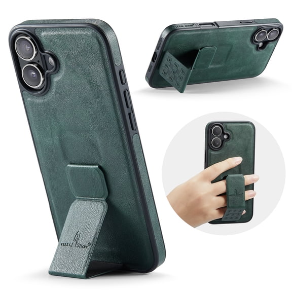 Mangetic Case for Apple iPhone 16 Plus, Foldable Kickstand Slim Fit Back Cover Compatible with Car Mount Drop Protective Shockproof Phone Case for iPhone 16 Plus, Green