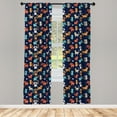 thumbnail image 3 of Ambesonne Animals Curtains, Cat Dog and Mouse, Pair of 28"x84", Multicolor, 3 of 5