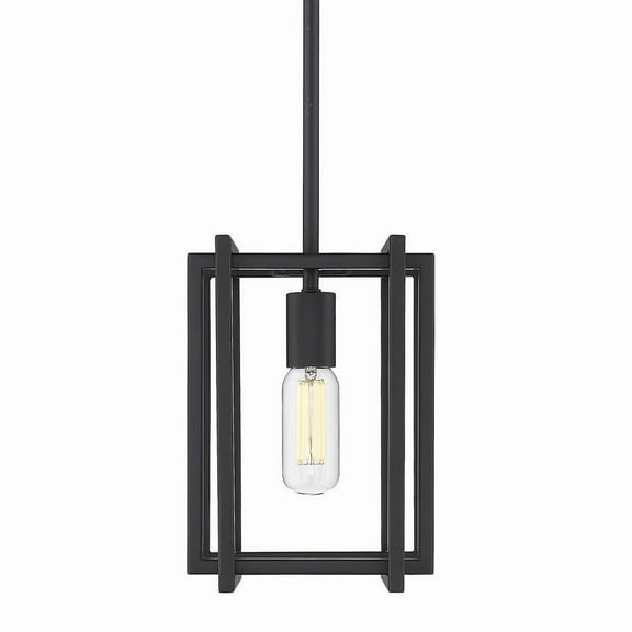 1 Light Mini Pendant in Variety Of Style 10.5 inches High By 7.25 inches Wide-Black Finish-Matte Black Shade Color Bailey Street Home 170-Bel-4161631