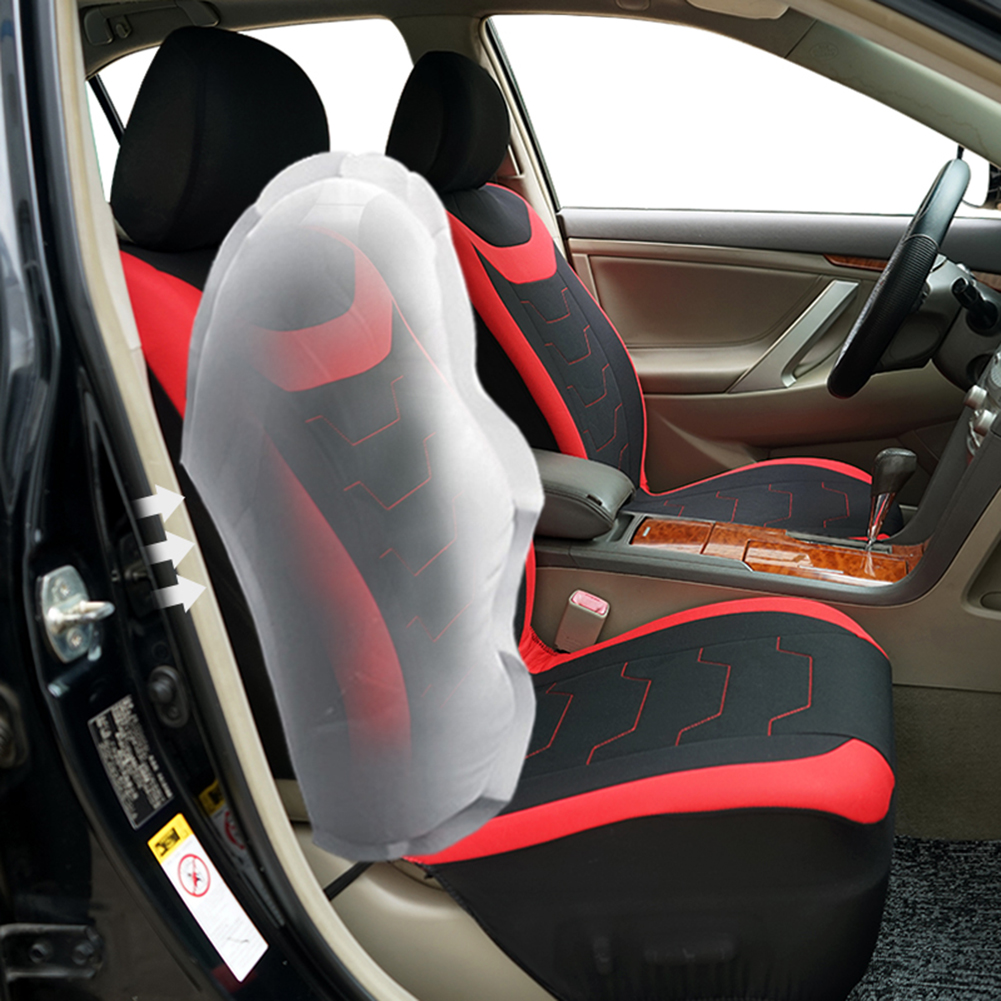 Autoking Cover Stripe Polyester 9pcs Racing Car Seat Covers Set Universal Seat Protector Accessories Interior Fit for Most Car Pink