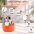thumbnail image 5 of SUSWIM 5-Compartment Desktop Organizer & Holder with Rotating Organizers, Orange, 5 of 6