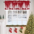 thumbnail image 4 of Merry Christmas Valances for Windows, 42 x 18in, Christmas Tree Winter Snowflakes Retro Rod Pocket Kitchen Valance Curtain Light Filtering Window Treatments for Living Room Bedroom, 1 Panel, 4 of 7