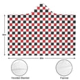 thumbnail image 3 of Wearable Blanket,Red Black White Checkered Pattern Hooded Wearable Sherpa Blanket for Adults & Teens,Winter Poncho Shawl Wrap Cape Thick Warm,60"x80", 3 of 5