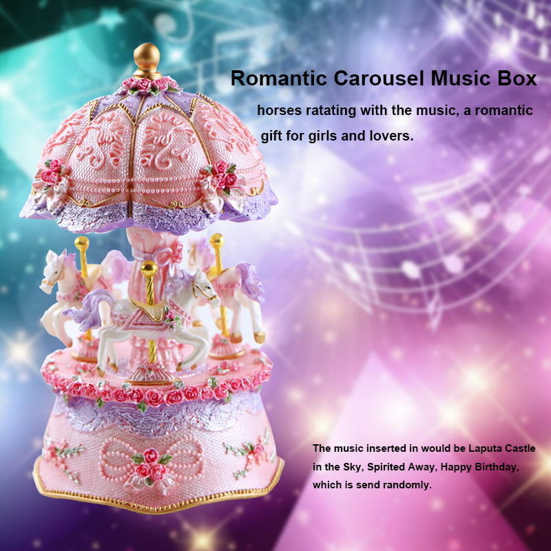 Carousel Music Box Luxury Color Change Flashing LED Light Luminous 