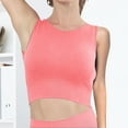 thumbnail image 2 of KHONTS Women's Medium Impact Sports Bra Workout Top High Neck Longline Yoga Gym Bra Pink XL, 2 of 6