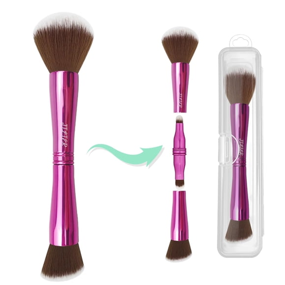 Set de brochas de maquillaje JILIER 4 en 1 con funda para líquido, crema y polvo