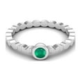 thumbnail image 2 of 925 Sterling Silver 3mm Round Green Onyx Stackable Women Valentines Day Gifts Ring, 2 of 4