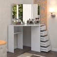 thumbnail image 6 of Roomsmart Corner Makeup Vanity Desk with 3 Mirrors and 5 Drawers, 6 of 7
