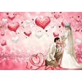 thumbnail image 4 of Fondo de San Valentín con corazones rosas, lentejuelas brillantes y bokeh para fotografía de boda, 1,5 x 0,9 m, para recién nacidos, despedidas de soltera, cumpleaños., 4 of 5
