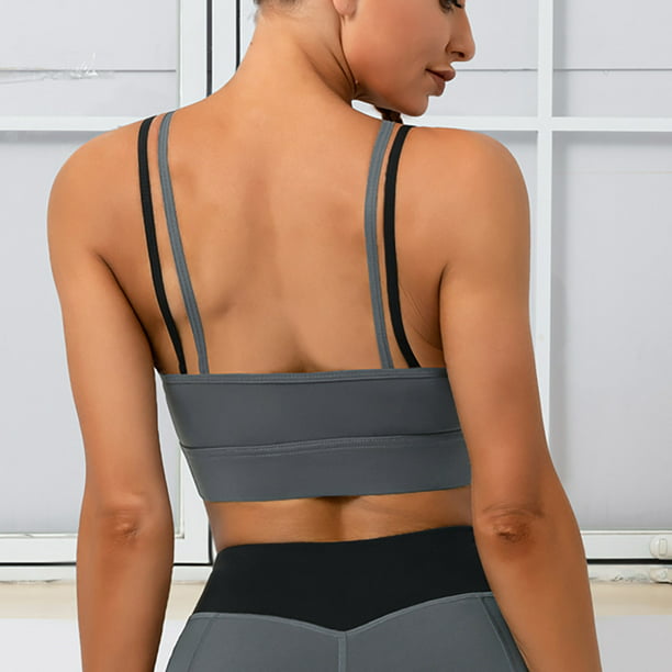 Womens Push Up Sports Bra Vest Backless Sponge Pads Tops Yoga Workout  Activewear