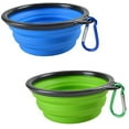 thumbnail image 2 of FrenchyB Collapsible Dog Bowl 2 Pack | Folding and Expandable Silicone Bowl for Dog/Cat Food and Water Feeding, Portable Travel Bowl Blue and Green (450ml), 2 of 4