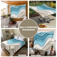 thumbnail image 6 of Aqua Beige Ombre Tapestry for Bedroom Wall Hanging Tapestry, Modern Abstract Moire Art Geometric Ceiling Backdrop Tapestries Poster Blanket Wall Decor for Teens Room Living Room Dorm 39" x 59", 6 of 8