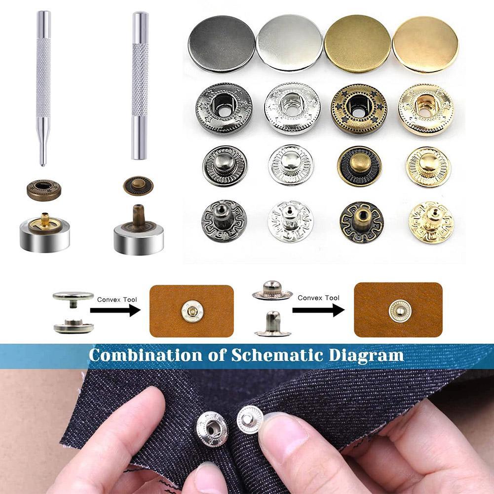 Metal Press Stud Snap Button Popper Fastener For Leather Clothes