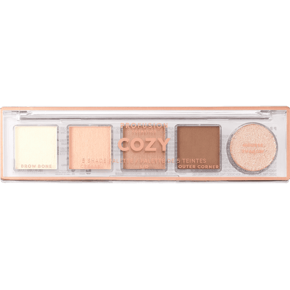 Profusion Cosmetics Cozy 5 Shade Eyeshadow Palette for Bold Smokey Eyes, Cozy