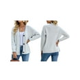 thumbnail image 2 of Honganda Women's V-Neck Knit Cardigan Contrast Color Long Sleeve Pockets Button-front Closure Sweaters, 2 of 9