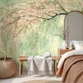 thumbnail image 6 of Peel and Stick Wallpaper Wall Murals Floral Flower Tree Modern Sage Green Decorative 69"H x 96"W Removable Wall Paper Self-Adhesive Wall Decor for Bedroom Living Room Nursery, 6 of 7