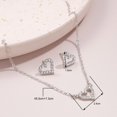 thumbnail image 5 of Opvise 1 Set Women Necklace Earrings Set Heart Pendant Rhinestone Adjustable Length Ear Studs Alloy Prom Party Necklace Stud Earrings Bride Wedding Jewelry Set, 5 of 7