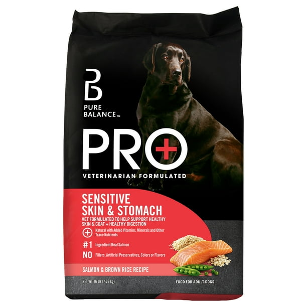 Pure Balance Pro+ Sensitive Skin and Stomach Dog Food, Salmon & Brown