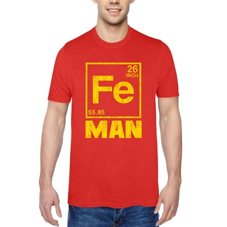 Men's Man Of Iron Humor Funny Short Sleeve Graphic T (Best Iron Box For Cotton Shirts)
