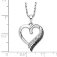 thumbnail image 3 of 925 Sterling Silver Box Necklace with Pendants Chain White Night Black and Diamond Heart 2 Inch Extender 18 19 mm, 3 of 5