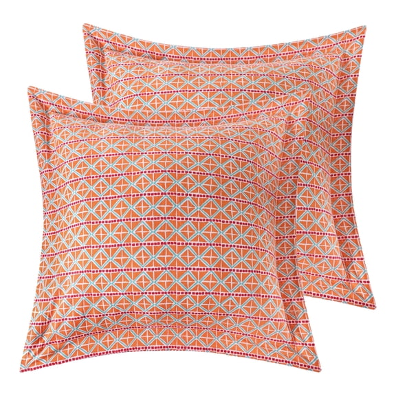 Levtex Home - Rhapsody Euro Sham Set - Set of 2 Euro Shams (26x26in.) - Geometric Bohemian - Cotton - No Inserts Included