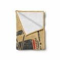 thumbnail image 2 of Vintage Airplane Soft Flannel Fleece Throw Blanket, Retro Flight Emblem with Old Plane Stripes Grunge Style, Cozy Plush for Indoor and Outdoor Use, 50" x 60", Sand Brown Vermilion, by Ambesonne, 2 of 6
