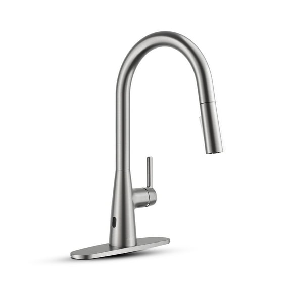 Modern Touchless Brushed Nickel Pull-Down Kitchen Faucet