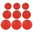 thumbnail image 2 of Pyrex (3) 7200-PC 2-Cup, (3) 7201-PC 4-Cup, and (3) 7402-PC 6/7-Cup Poppy Red Lids, 2 of 5