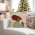 thumbnail image 4 of Ethan Taylor People & Portraits Throw Pillow Soft Cushion Cover ' 'African American People & Portraits Life is Beautiful' Bohemian Decorative Square Accent Pillow Case, 18x18 Inches, Beige, Green, 4 of 5