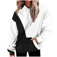 thumbnail image 2 of Frostluinai Women's Oversized Hoodies Color Block Drawstring Sweatshirts Long Sleeve Drop Shouolder Pullover Lightweight Hoodies with Pocket, 2 of 5