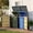 52"x31.5"x46" Grey+Yellow, variant on 44 Cu.Ft Outdoor Trash Can Storage, Garbage Can Hider Outdoor with 2 Lockable Doors Gas Struts & Shock Absorbers, Slant-roof Outdoor Storage for Patio, Backyards, Yard & Garden (52"x32"x49.5")