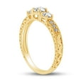 thumbnail image 2 of AFFY White Cubic Zirconia Three Stone Promise Ring for Women 14K Yellow Gold over Silver-5, 2 of 6