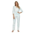 thumbnail image 3 of MintLimit Women's Pajamas Set Nightwear 3/4 Sleeve Shirt with Long Pants Sleepwear Tie-dyed V-neck Loungewear Pjs with Pockets, 3 of 5
