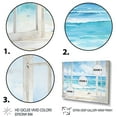thumbnail image 4 of Designart "Tranquility by the Beach Window Views II" Extra Large Coastal Framed Wall Art - Coastal Blue Coastal Windows Entryway Framed Wall Art, 4 of 7