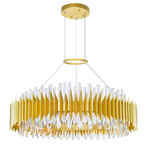CWI Lighting Cityscape 24 Light Contemporary Metal Chandelier in Satin Gold