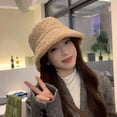 thumbnail image 5 of Aosijia Winter Warm Fisherman Hat Lamb Hair Bucket Hat Double-sided Wear Hat for Women Girls Khaki, 5 of 6