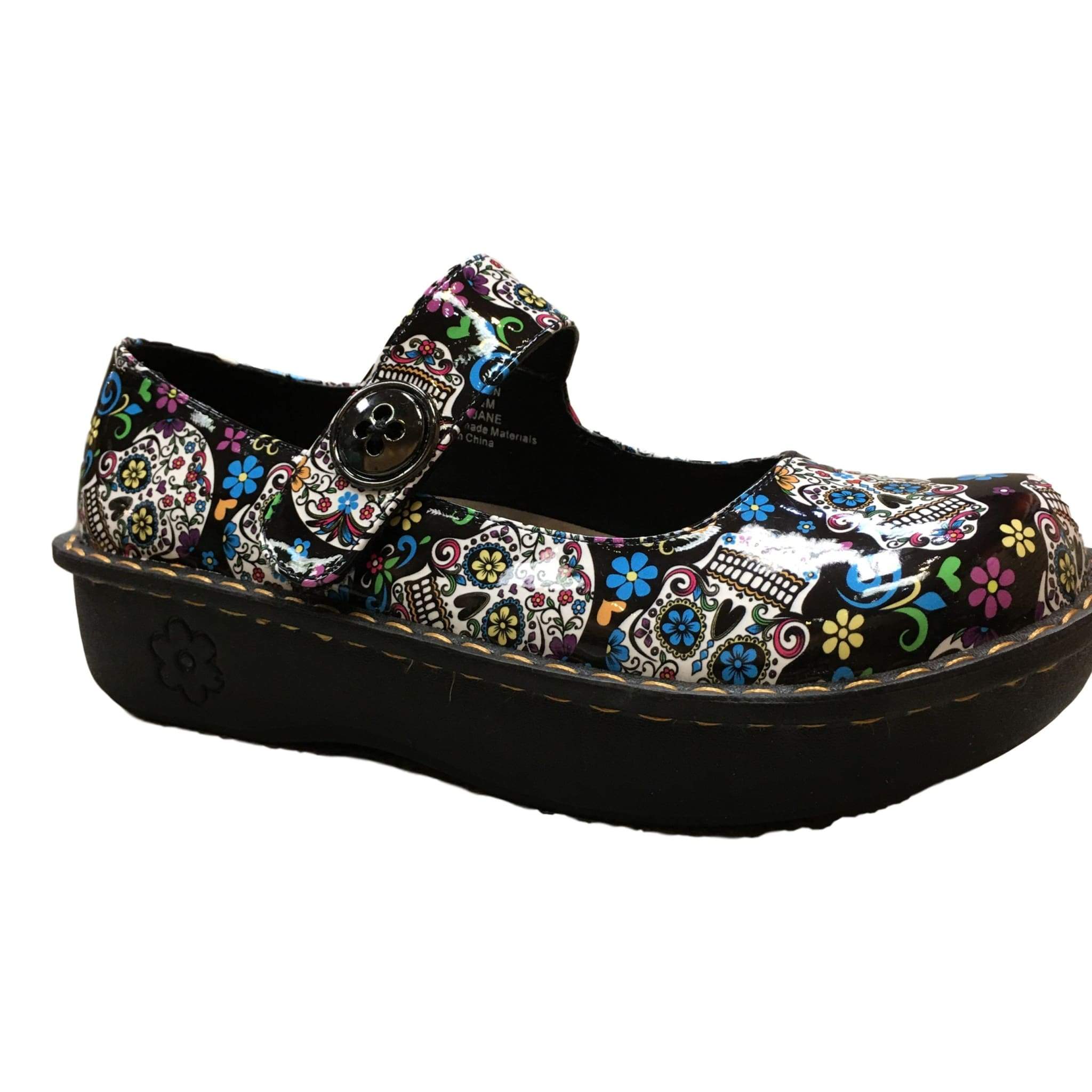 sugar skull nursing clogs