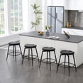 thumbnail image 5 of Zesthouse 25″ Swivel Counter Stools Set of 2, Mid-Century Backless Counter Height Bar Stools with Metal Legs, Solid Wood Saddle Seating Barstools for Kitchen Island, Black, 5 of 9